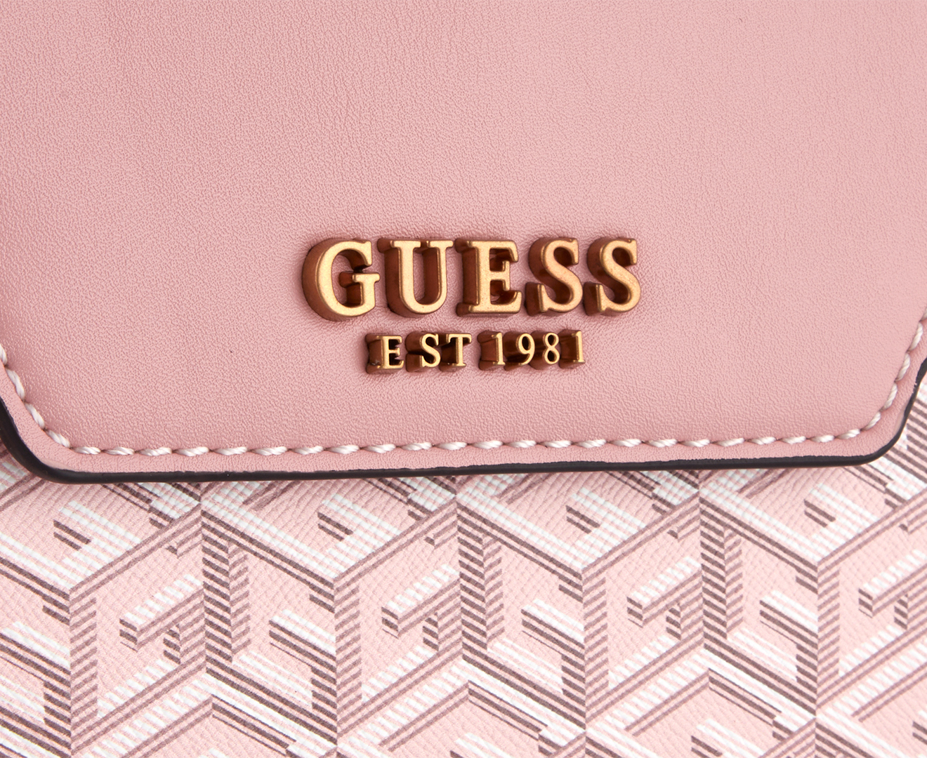 Guess Hallie Pale Logo Crossbody Bag In Pink