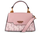 GUESS Hallie Mini Flap Crossbody Bag - Pale Rose Logo