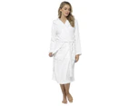 Tom Franks Womens Pure Cotton Bathrobe (White) - UT1600