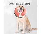 Dog Inflatable Cone Collar,Washable Protective Recovery Collar for Large Medium Small Dogs, Adjustable Pet Recovery Cone After Surgery Orange - M