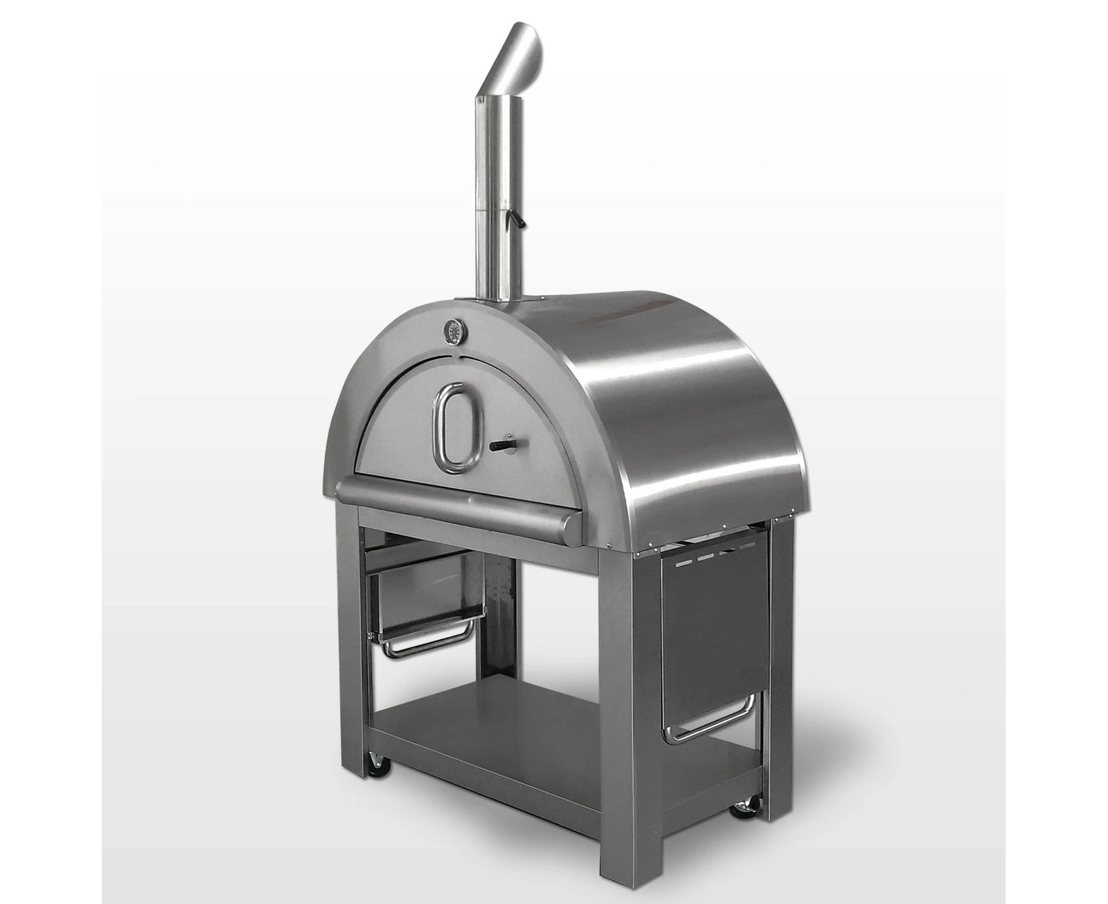 Freestanding Wood Fired Pizza Oven - Large Stainless Steel Portable