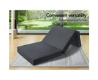 S.E. Folding Mattress Sofa Lounge Foam Chair with Fabric Cover King Single