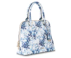 Madison Grace Dome Satchel Bag - Blue Hydrangea Floral