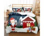 Christmas 3pcs Bedding Set Double Queen King Size Quilt Cover Pillowcases Set Xmas Trees Elk Duvet Cover Printed Christmas Decor - Santa Claus and Gifts