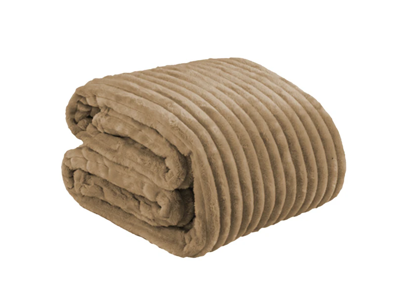 Flannel Blanket Soft Warm Throw Blanket - Brown