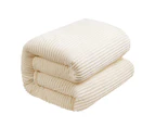 Flannel Blanket Soft Warm Throw Blanket - Beige