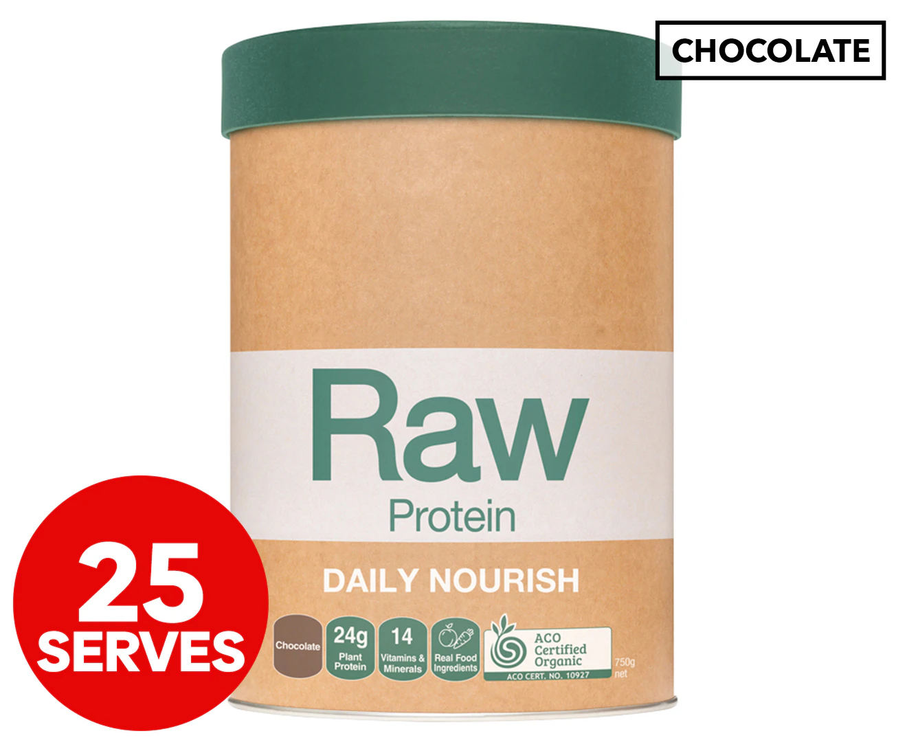 Amazonia Raw Protein Organic Daily Nourish Chocolate 750g