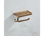 Bathroom Hardware Set  White Paper Mobile Phone Holder Space Aluminum Antique Roll Holder with Shelf Toilet Paper Box Wall MountBronze