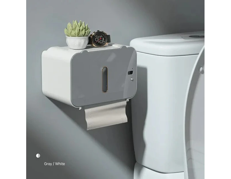 Induction Automatic Paper Out Paper Tissue Box  Smart Wall Mounted Toilet Paper Holder No Punching Bathroom Toilet Roll HolderIntelligent Gray