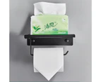Ermo Bathroom Accesorios Wall Mounted Toilet Paper Holder Waterproof Space Aluminium Tissue Box Storage Rack ShelfType 1 Black