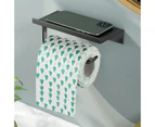 Aluminum Toilet Paper Holder Shelf With Tray Kitchen Wall Hanging Punch-Free Phone Paper Roll Holder Bathroom Accessoriesblack1