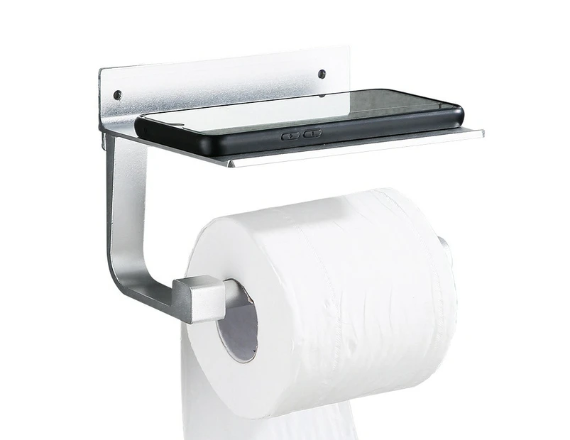 Avapax Matte Black Double Toilet Paper Roll Holder Toilet Paper Holder Bathroom Shelf Toilet Paper Dispenser Tissue Holdersilver single