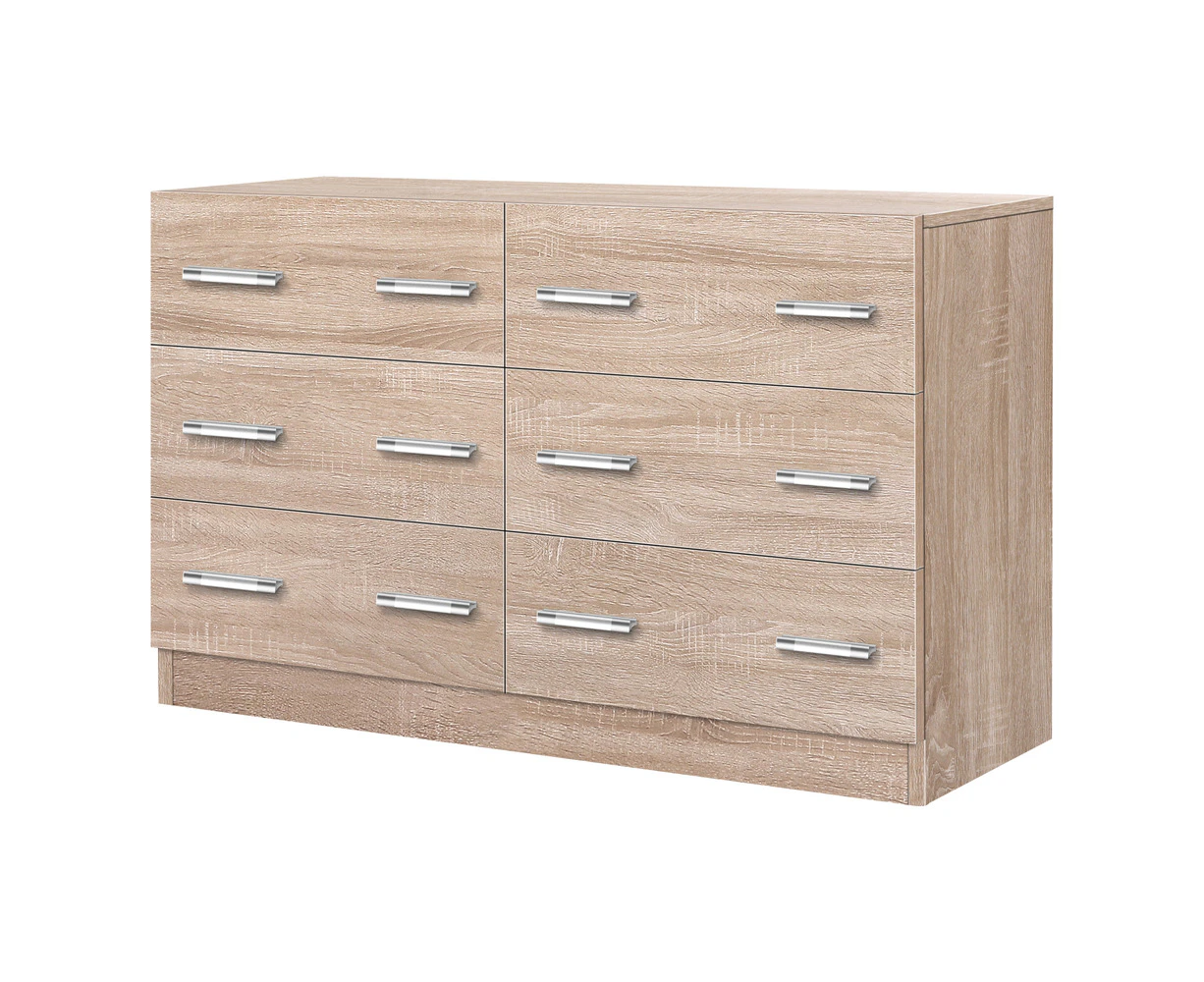 ALFORDSON 6 Chest of Drawers Hamptons Dresser Storage Cabinet Tallboy Wood