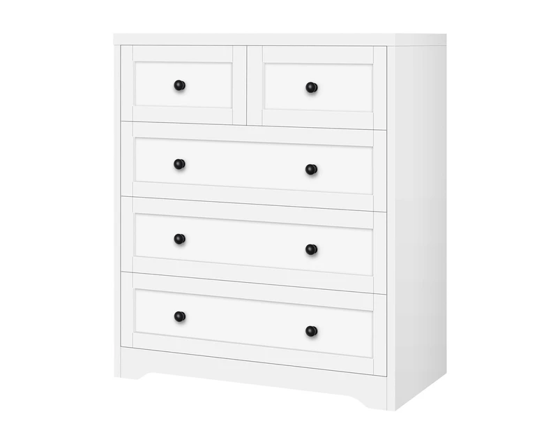 ALFORDSON 5 Chest of Drawers Hamptons Storage Cabinet Dresser Tallboy White