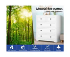 ALFORDSON 5 Chest of Drawers Hamptons Storage Cabinet Dresser Tallboy White