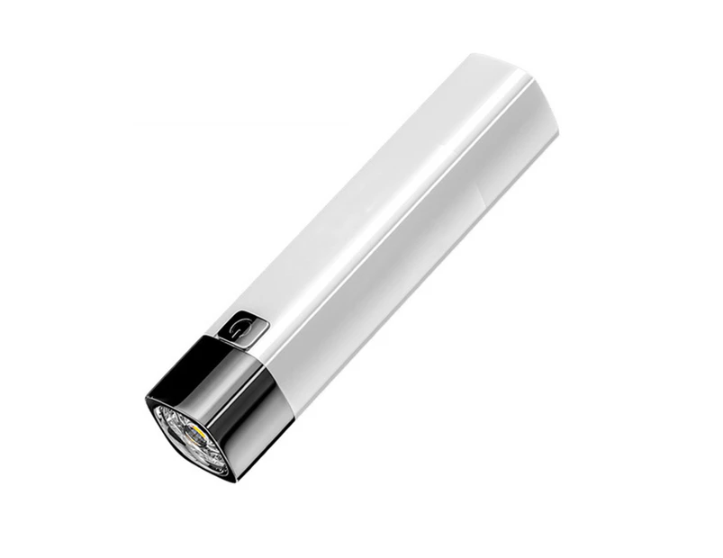 Windyhope Mini Portable Flashlight USB Rechargeable Penlight for Outdoor-White