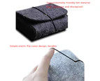 Soft Felt Carry for Case Storage Pouch for Charger Mouse Power Adapter Portable - Gray