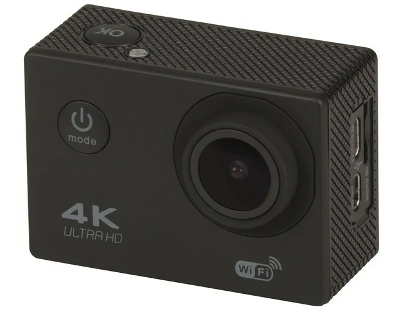 4K UHD WiFi Action Sports Camera with Waterproof Case and Hardware Accessories