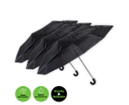 Home Master 3PCE Umbrella With Cover Compact Lightweight Wind Resistant 95cm - Black