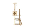 Alopet Cat Tree Scratching Post Scratcher Tower Wood Condo House Beds Furniture - Beige