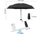 Mini Umbrella Small Compact UV Umbrella for Sun and Rain Lightweight & Portable Windproof Umbrella with Case,Black