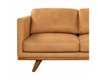 Manly Italian Leather Couch Indoor 3 Seater Tan Lounge Sofa - Fabric Lounges -