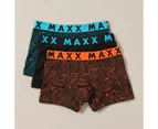 3 Pack Maxx Print Trunks - Black