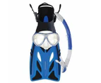 Mirage Crystal Junior Silicone Mask, Snorkel & Fins Set Blue - Blue