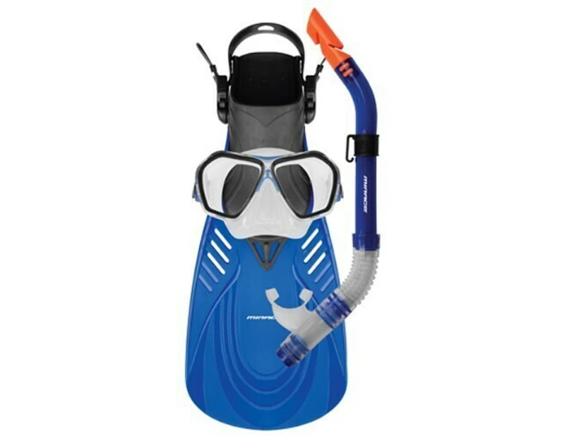 Mirage Fiji Silicone Mask, Snorkel & Fins Set Blue - Blue