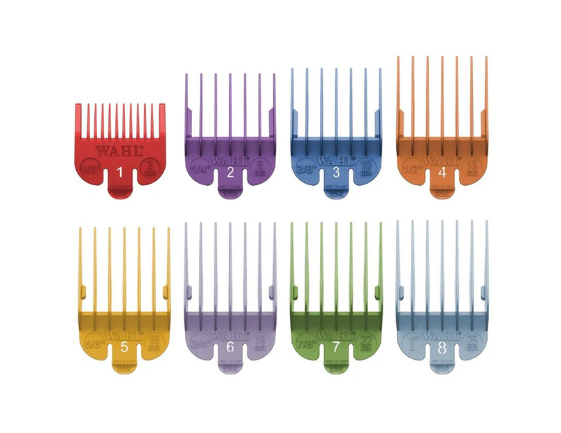 Wahl Plastic Color Coded Cutting Guide Comb Set 1-8 for Clippers