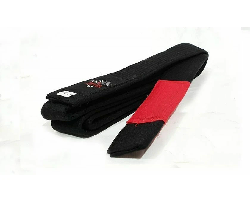 MORGAN IBJJF APPROVED BJJ BELT[Black With Red Tip A-4 (6)] - Black