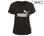 Puma Youth Girls' Essentials Logo Tee / T-Shirt / Tshirt - Puma Black