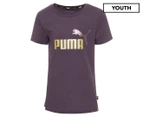 Puma Youth Girls' Essentials Logo Tee / T-Shirt / Tshirt - Sweet Grapes