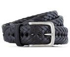Tommy Hilfiger Men's Braided Leather Belt - Black