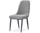 Eva Dining Chair Set of 4 Fabric Seat with Metal Frame - Grey