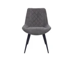 Helenium Dining Chair Set of 4 Fabric Seat with Metal Frame - Graphite