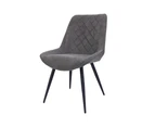 Helenium Dining Chair Set of 4 Fabric Seat with Metal Frame - Graphite