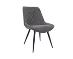 Helenium Dining Chair Set of 4 Fabric Seat with Metal Frame - Graphite