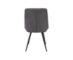 Helenium Dining Chair Set of 4 Fabric Seat with Metal Frame - Graphite