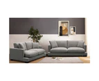 Royalty 3 Seater Sofa Fabric Uplholstered Lounge Couch - Grey