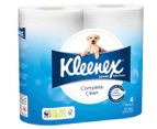 Kleenex Complete Clean Toilet Tissue Rolls 4pk