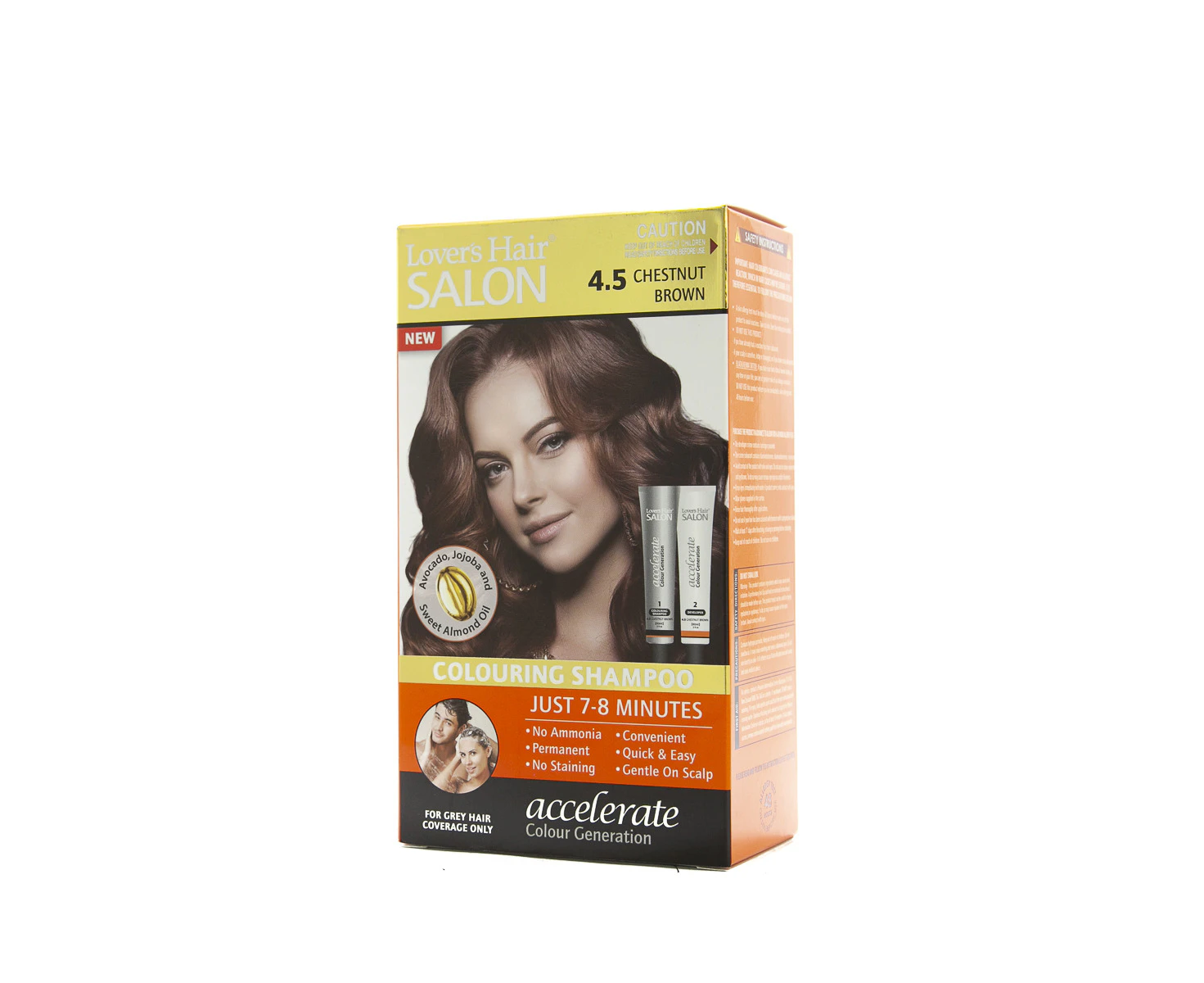 Lover's Hair Salon Colouring Shampoo 4.5 Chestnut Brown  -Pack of 2