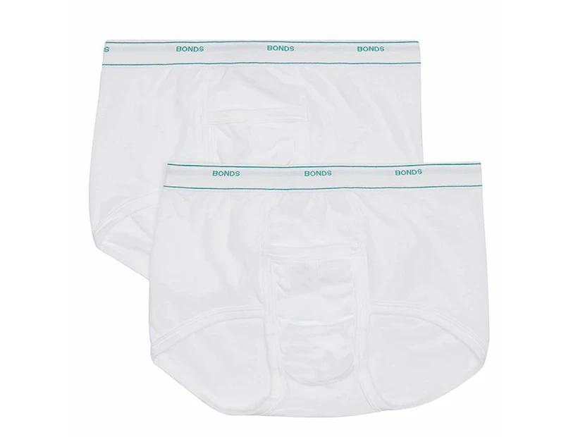 2 Pack Bonds Extra Support Brief Mens Boxer White Undies Underwear M810