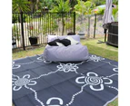 Outdoor Rug | Plastic Mat | ABORIGINAL Design, 2.7m Square in Black & White