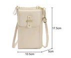 BeigeSmall Crossbody Bag Cell Phone Purse Wallet with Credit Card Slots