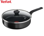 Tefal 24cm Simply Clean Non-Stick Sautepan w/ Lid - Black