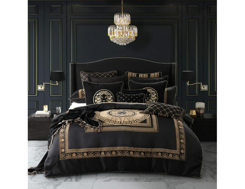 Davinci Massimo Quilt Cover Set Queen Black