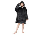 Ufurniture Oversized Cuddle Hoodie Blanket Soft Warm Comfortable Giant Front Pocket One Size Fits All For Teen Kids (Dark Grey)