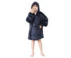 Ufurniture Oversized Cuddle Hoodie Blanket Soft Warm Comfortable Giant Front Pocket One Size Fits All For Teen Kids (Navy Blue)