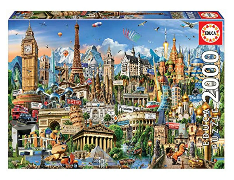 Educa Borrás 17697 Symbole Von Europa Educa Borras Europe Landmarks 2000 Piece Jigsaw Puzzle, Multi, Standard Size - Catch